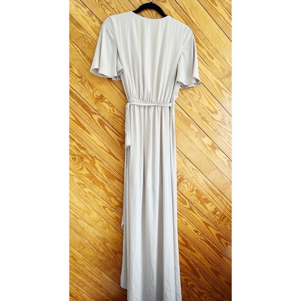 Show Me Your Mumu Sophia Wrap Dress Bridesmaid Beige Deep Ring Crisp - Picture 3 of 8